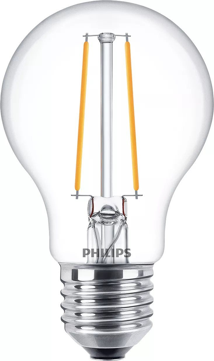 Philips Bombilla Con Led-Filament - Form: A60 - Transparente Finish - E27 - 1.5 W (Equivalente 15 W)