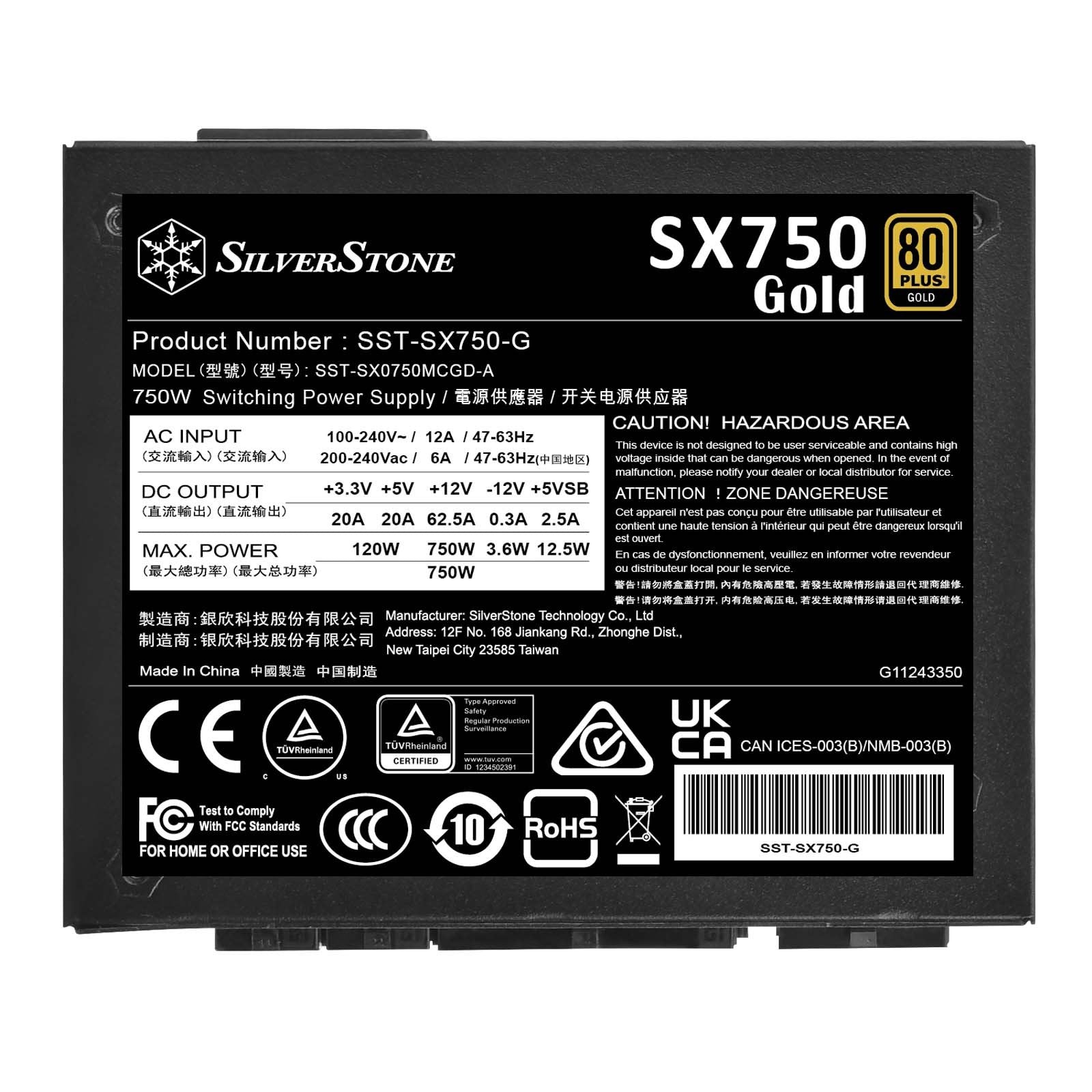 EAN 4710679813820 - Silverstone SX750 Gold unidad de fuente de alimentación 750 W 20+4 pin ATX SFX Negro imagen 11