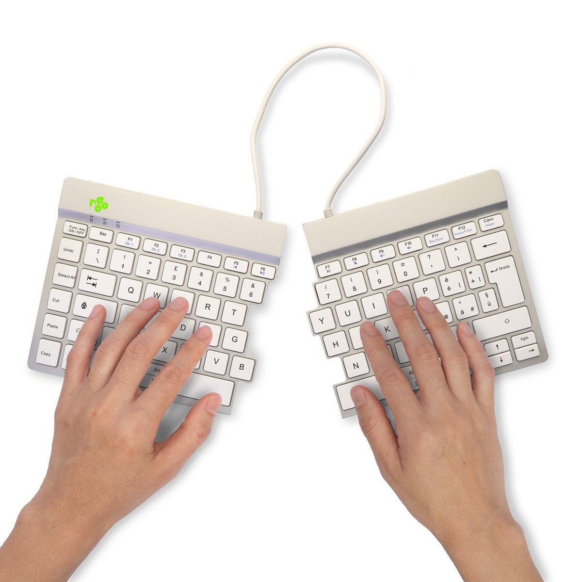 EAN 8719274492269 - R-Go Tools R-Go Split Break v2 teclado Universal USB + RF Wireless + Bluetooth QWERTY Italiano Blanco imagen 8