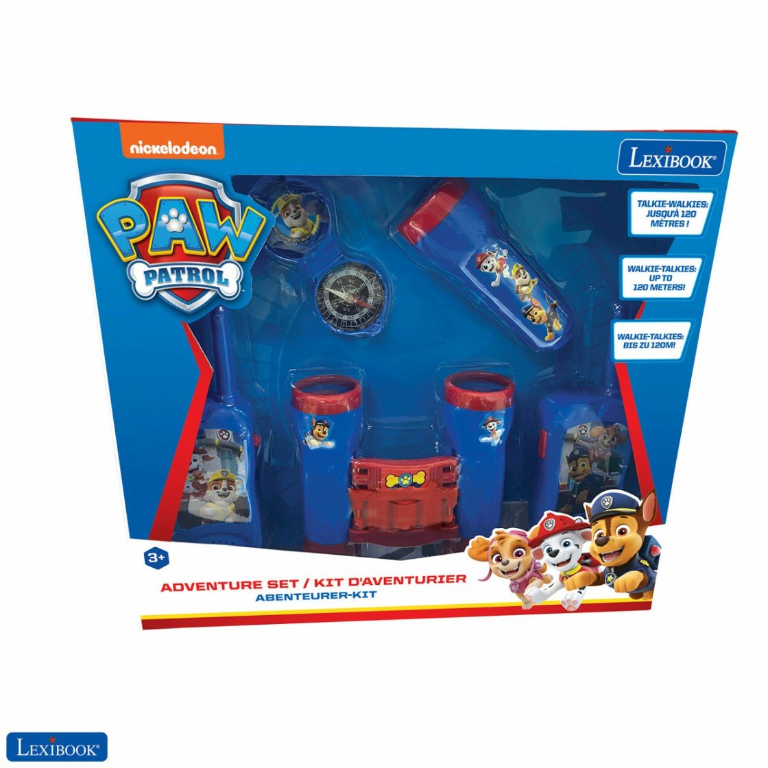 Set Lexibook Paw Patrol Adventure Con Walkie-Talkies De Hasta 120 M, Binoculares Y Brújula