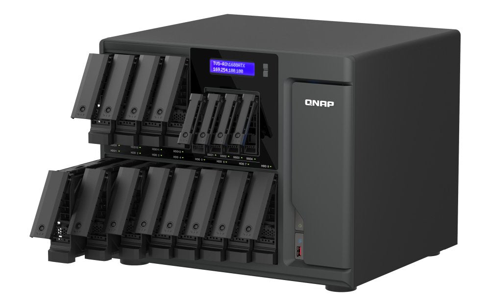 EAN 4711103089811 - QNAP TVS-AIH1688ATX-U7-32G servidor de almacenamiento NAS Torre 32 GB DDR5 0 TB QuTS hero Negro imagen 7