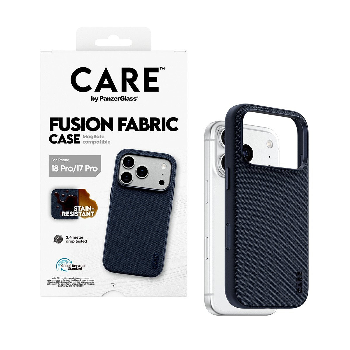 Care By Panzerglass Fusion Fabric Case Azul M. Magsafe Iphone 17 Pro