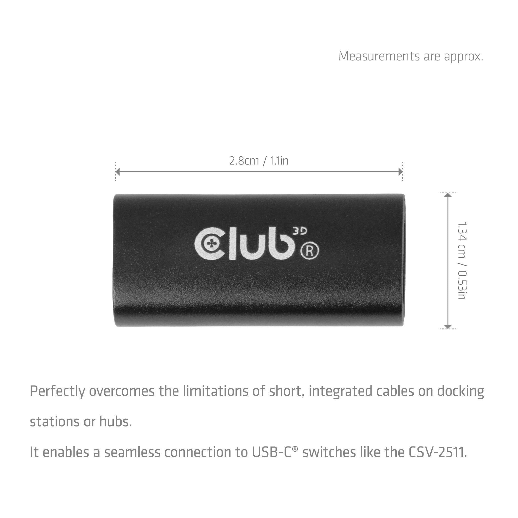 Club3d Adapter Usb-C > Usb-C 40gbps 240w 8k@60hz H/H Retail