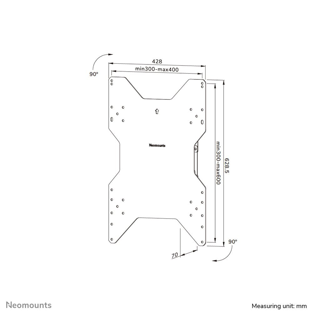 Neomounts Wandhalterung 600x400 55-75'' Drehbar Samsung Flip White