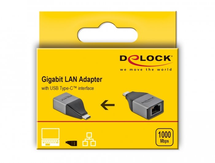 Delock 64118 Adaptador Usb Tipo C, Ethernet 1000 Mbit/S, Gris