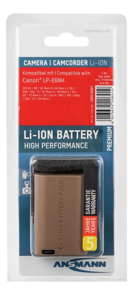 EAN 4013674206919 - Ansmann 1400-0083 batería para cámara/grabadora Ión de litio 2250 mAh imagen 6