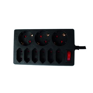 Rev 00250171 Base Múltiple 9 Salidas Ac Interior Negro