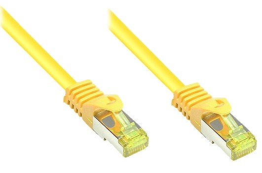 Goodconnections Rj45 Cable De Red Mit Cat. 7 Rohcable Und Rastnasenschutz (), S Ftp, Pimf, Halogenfrei, 500mhz, Ofc, Gelb, 20m,
