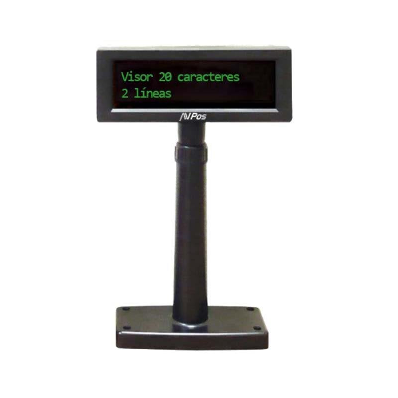 Avpos Visor Vfd220 - 2 Lineas De 20 Caracteres - De Pantalla Verde - 267 Tipos De Caracteres Internacionales -
