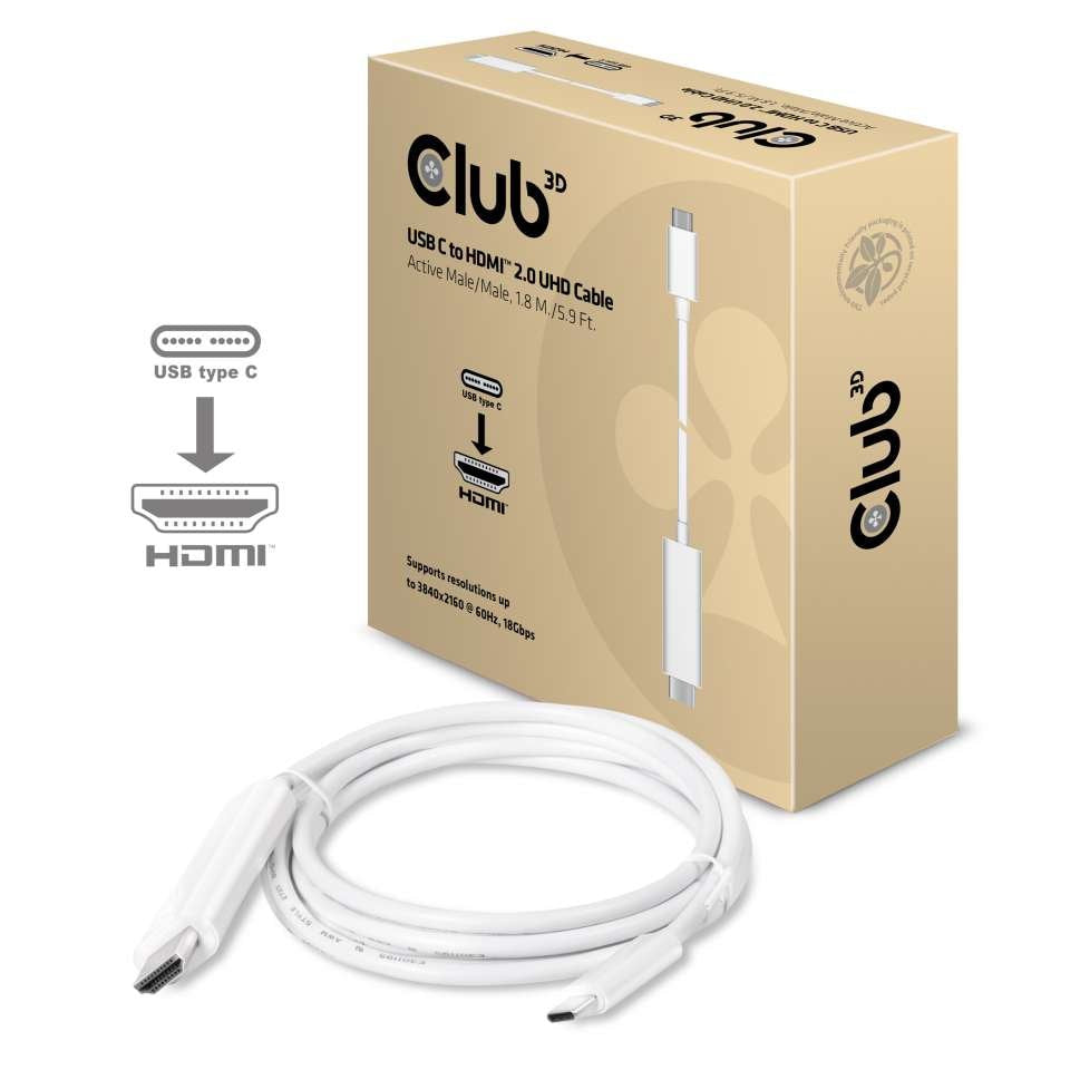 EAN 8719214470791 - CLUB3D CAC-1514 cambiador de género para cable HDMI 2.0 Blanco imagen 2