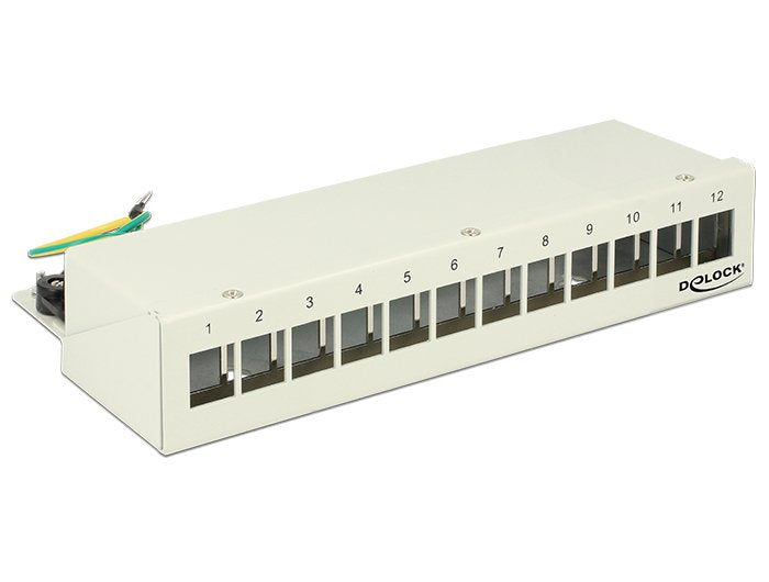 Keystone Desktop Patchpanel 12 Port Grau