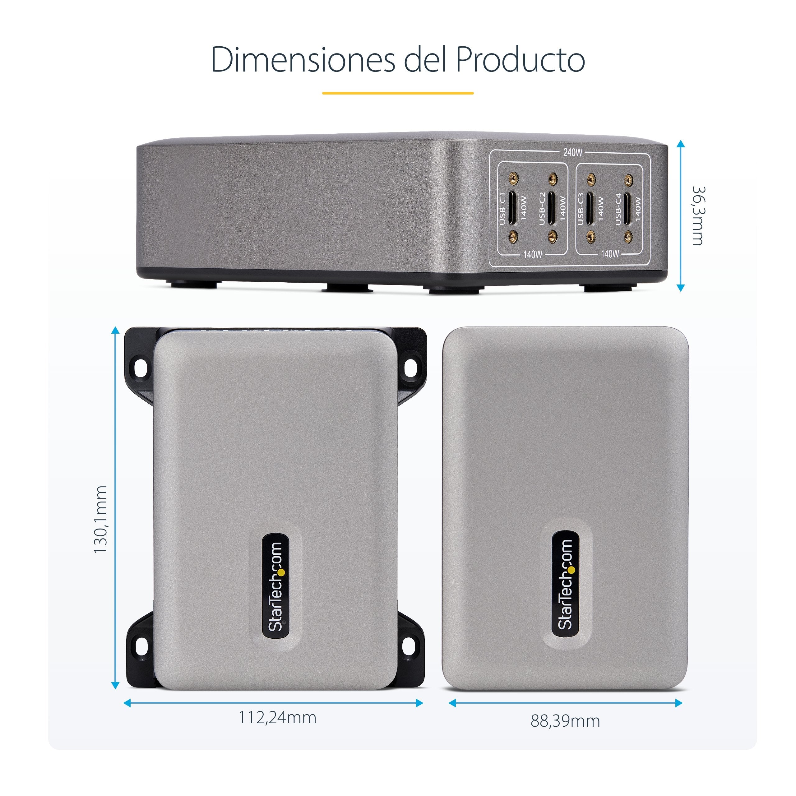 EAN 0065030919654 - StarTech.com 424DEU-USB-C-CHARGER cargador de dispositivo móvil Universal Gris Corriente alterna Carga rá imagen 21