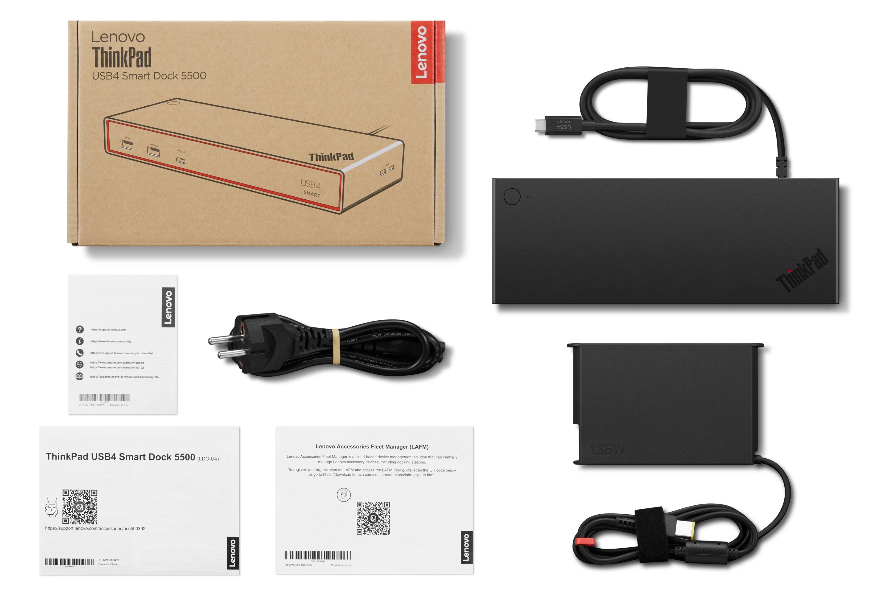 Thinkpad Usb4 Smart Dock 5500  With 135w Adapter Wired Black