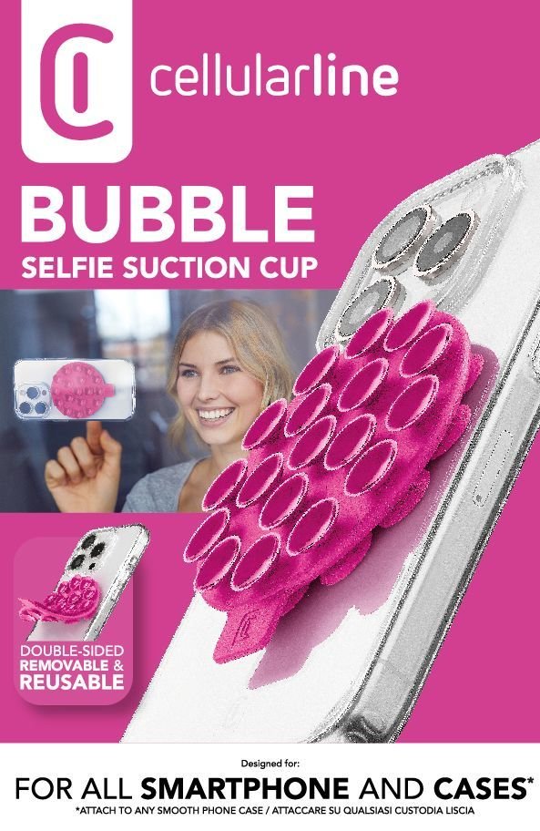 Cellularline Bubble Selfie Saugnapfhalter Pink