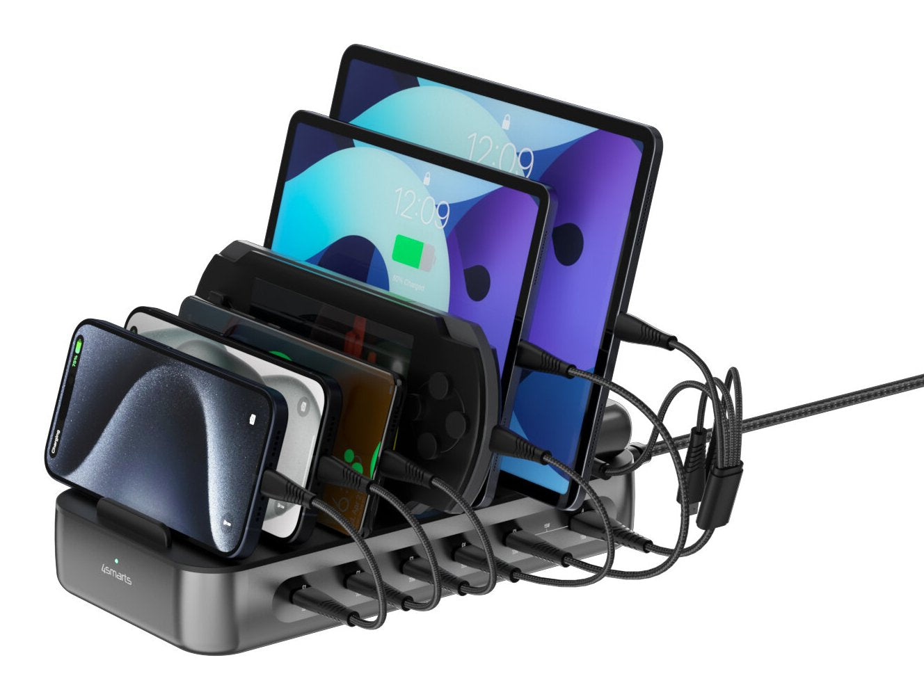 4smarts Charging Station Team 100w Black (5x Usb-C And 1x Usb-A)