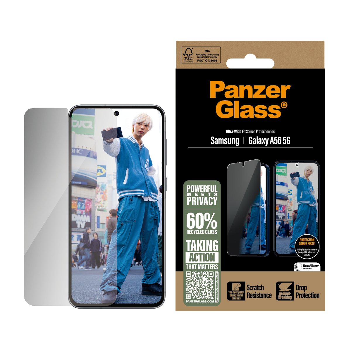EAN 5715685017353 - PanzerGlass ® Privacy Screen Protector Samsung Galaxy A56 5G | Ultra-Wide Fit Protector de pantalla 1 pie imagen 2