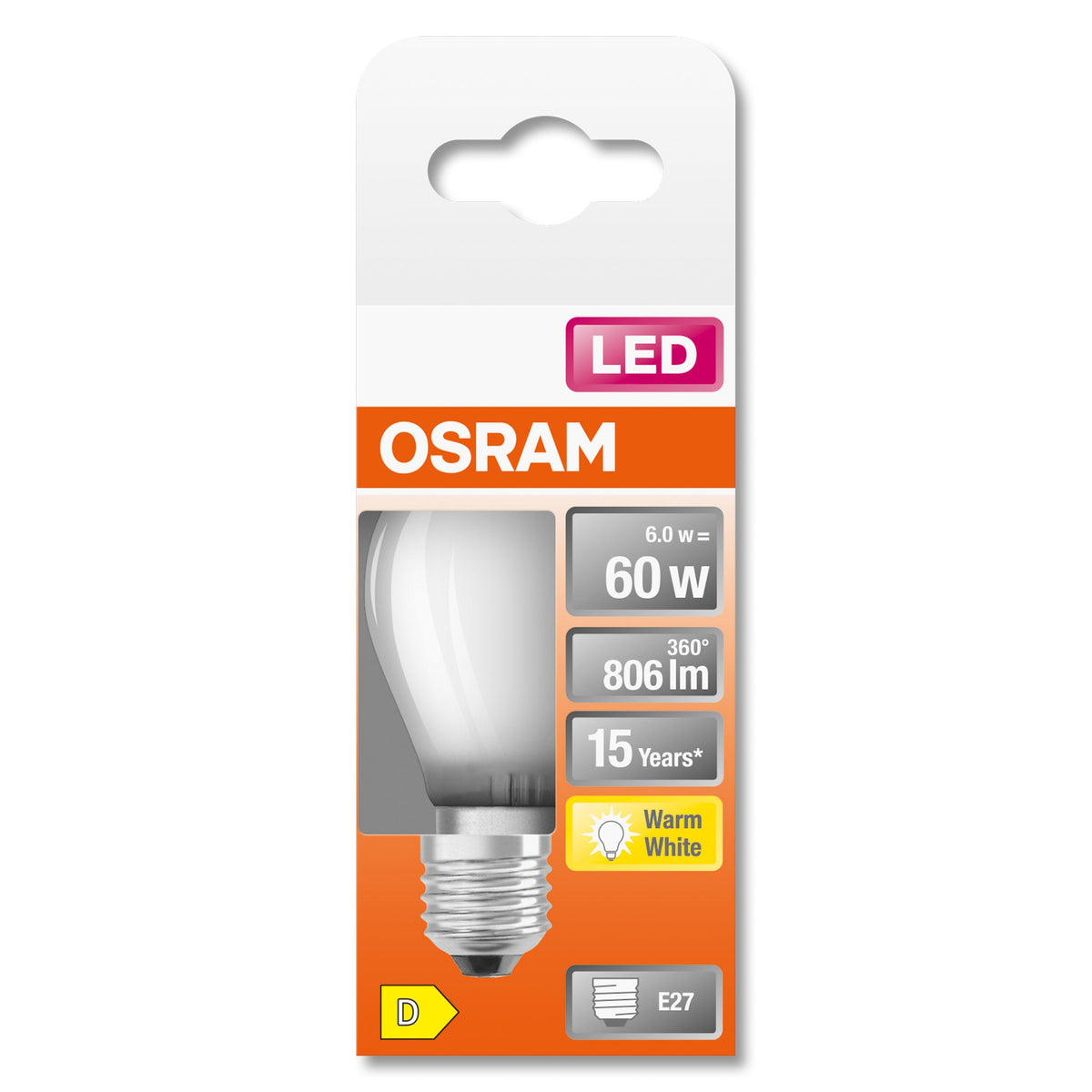 Osram Led Star - Bombilla Con Led-Filament - Form: P45 - Mate Finish - E27 - 5.5 W (Equivalente 60 W)