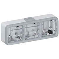 Legrand 069680 Gehuse 3-Fach Waagerecht Fr-Aufputz Plexo55 Grau