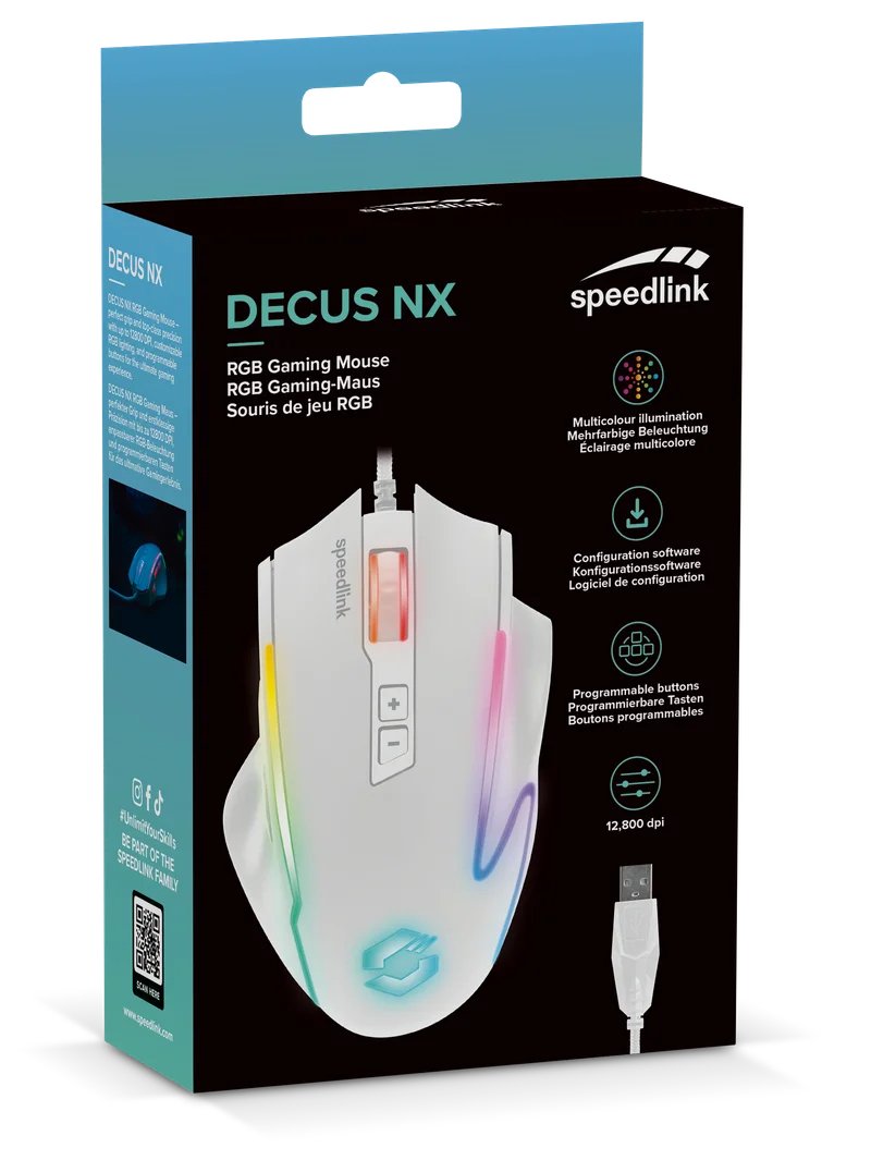 Speedlink Decus Nx Rgb Gaming Mouse, White