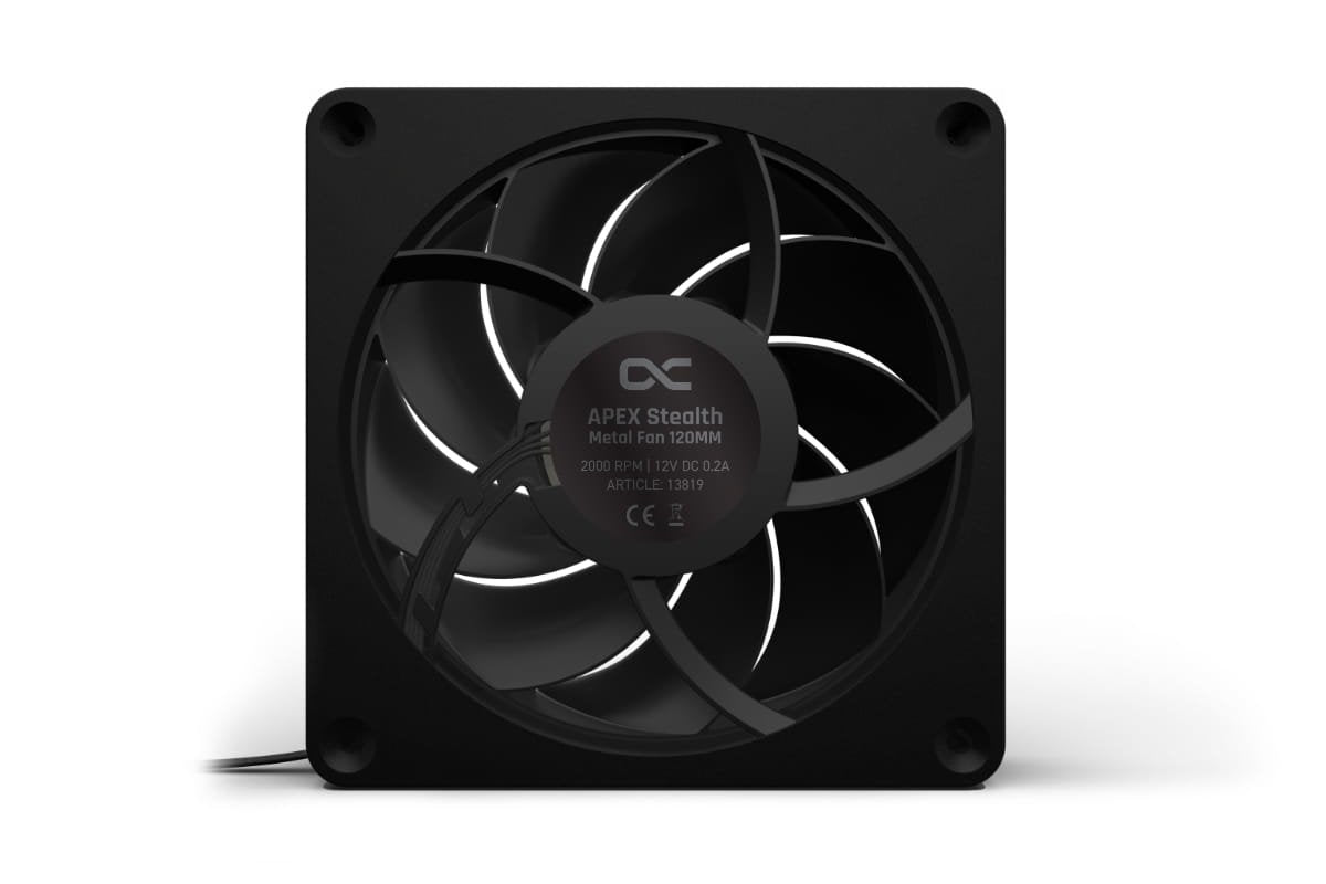 Alphacool Apex Stealth Metal 120mm Lüfter 2000rpm, Ventilador Negro
