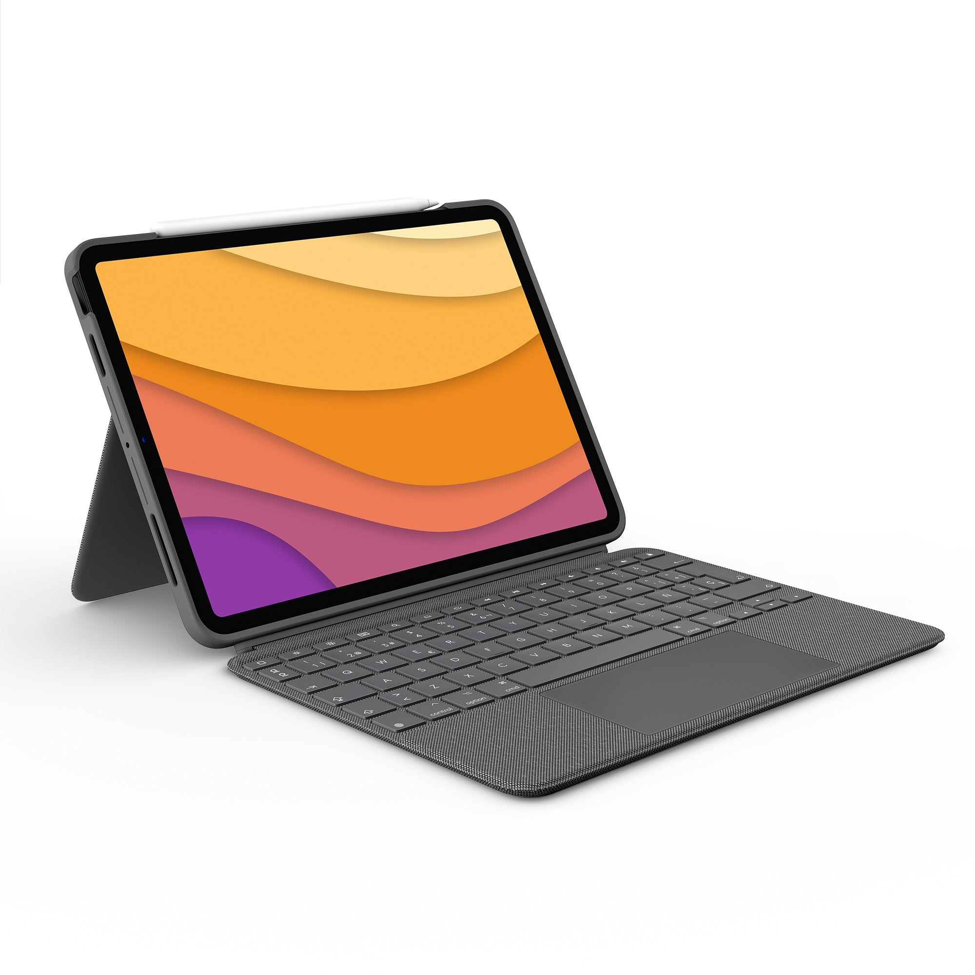 Funda Con Teclado Esp Logitech Combo Touch Para Tablets Apple Ipad Air 4 Gen 2020 De 10.9'/ Gris