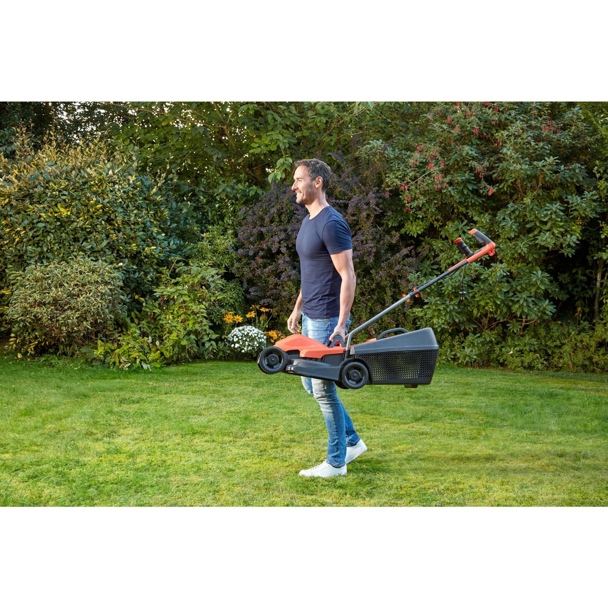 Cortacésped Black+Decker Bemw451bh-Qs  De Empuje A Gasolina Corriente Alterna Negro, Naranja Naranja/Negro