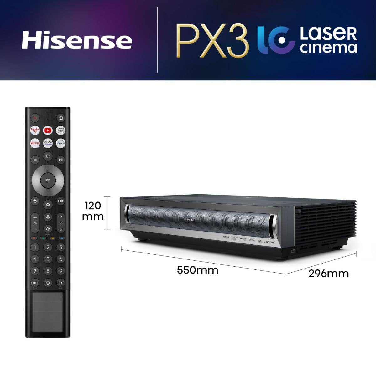 EAN 6942351411149 - Hisense PX3 proyector de TV Proyector de alcance ultracorto 2800 lúmenes ANSI UHD 4K (3840x2160) Negro, G imagen 2