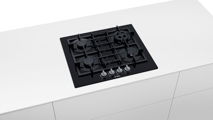 Placa De Gas Bosch Serie 4 Pnh6b6b90 Hobs Negro Integrado 60 Cm Encimera De Gas 4 Zona(S)