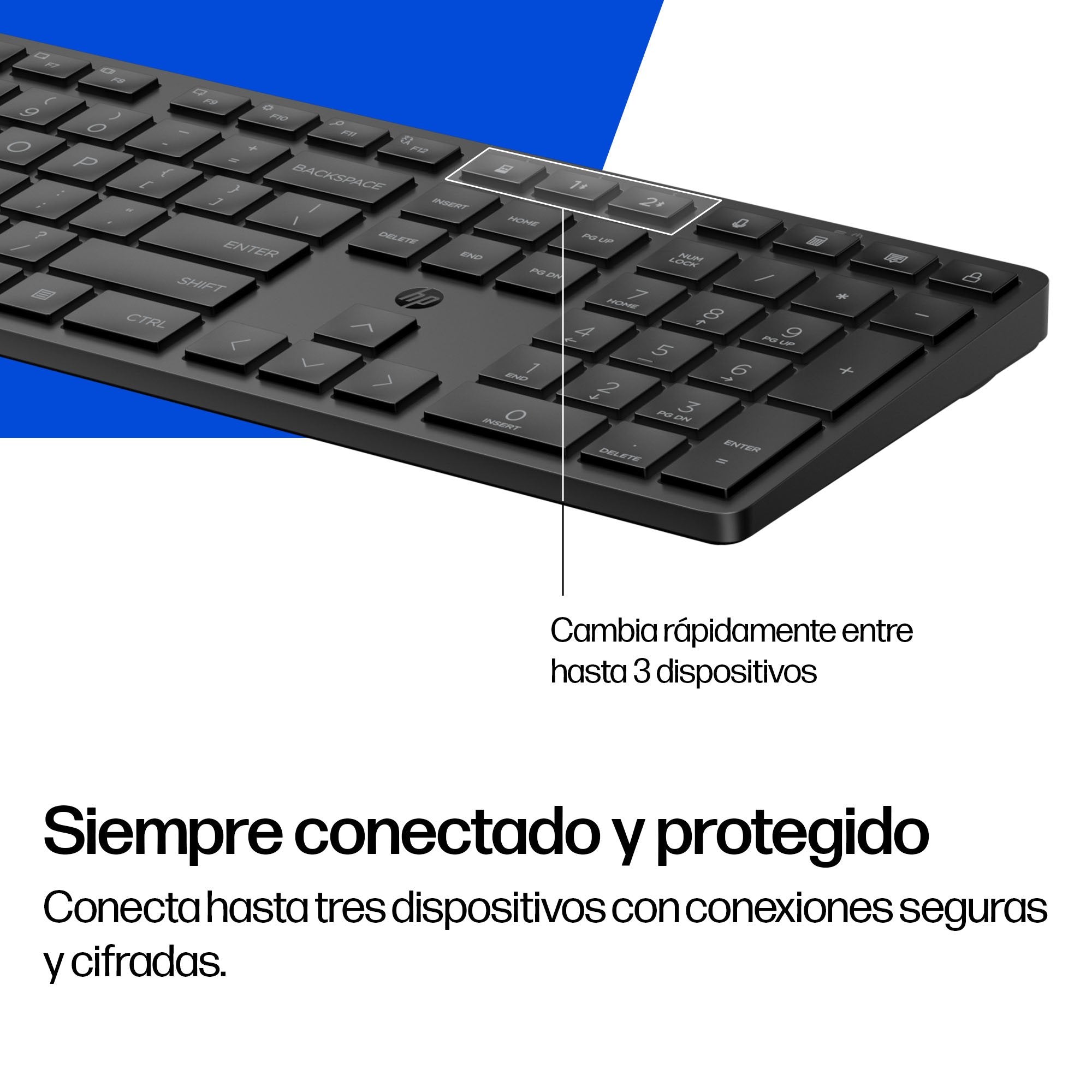 Hp 495k - Teclado - Dual-Modus, 3-Zonen-Distribución, Multi-Dispositivo, Flacher Tastenanschlag