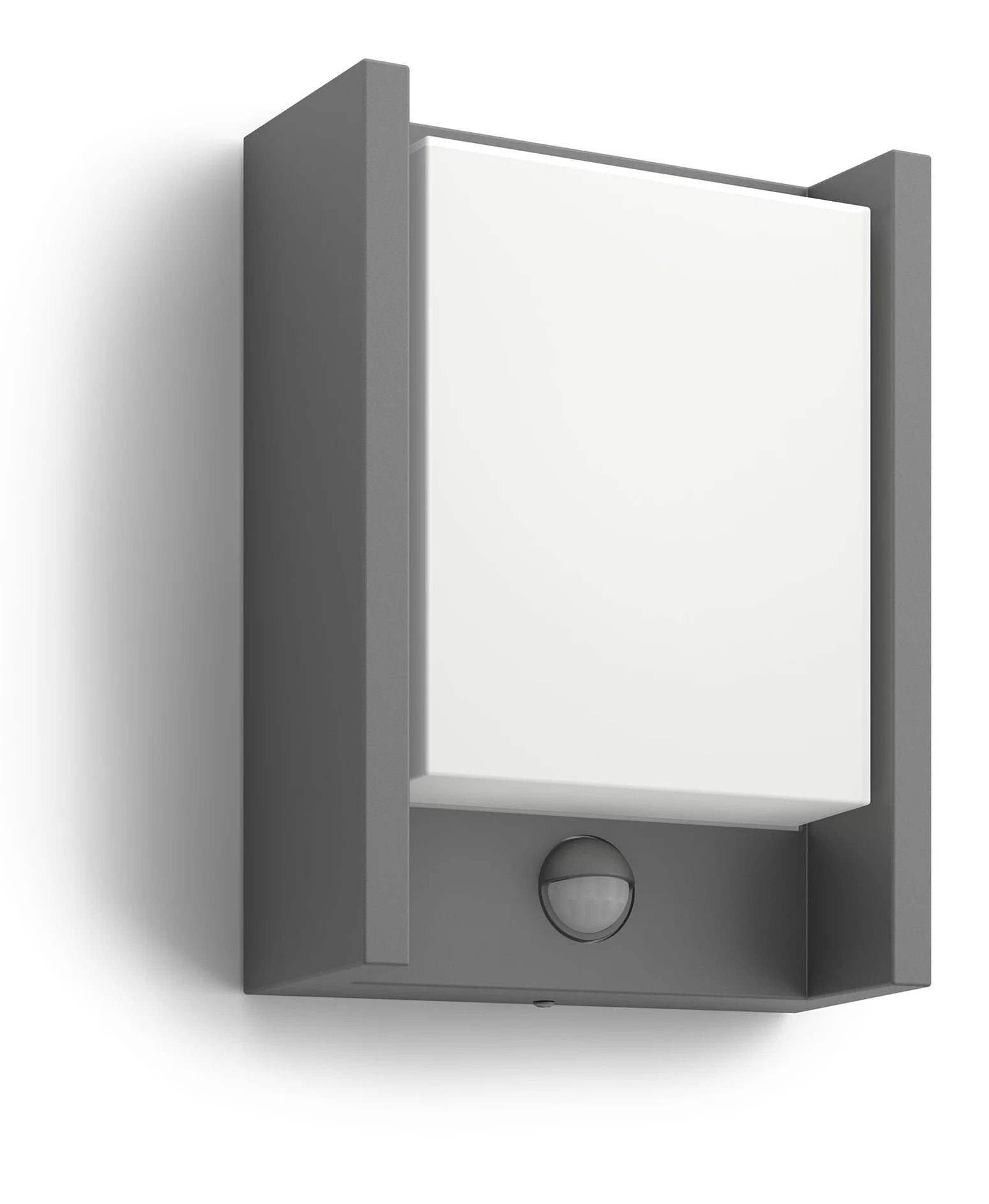 Aplique Exterior Philips Arbour 6w Sensor Movimiento 600lm 4000k Impermeable Ip44 Aluminio Antracita