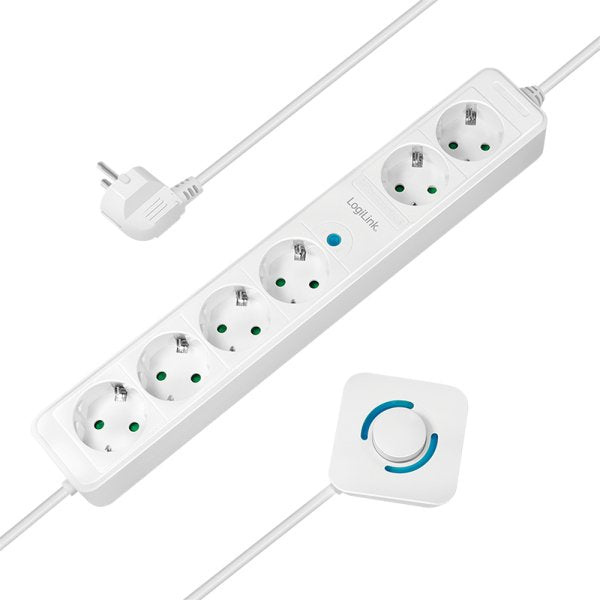 Regleta Logilink 6 Vías, 6xcee 7/3, Con Interruptor De Pie, 1,5