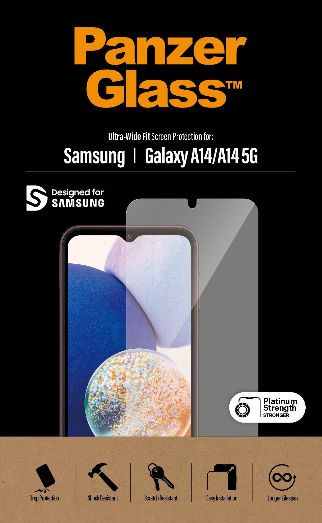 Panzerglass Screen Protector For Samsung Galaxy A14 A14 5g, Ultra Wide Fit