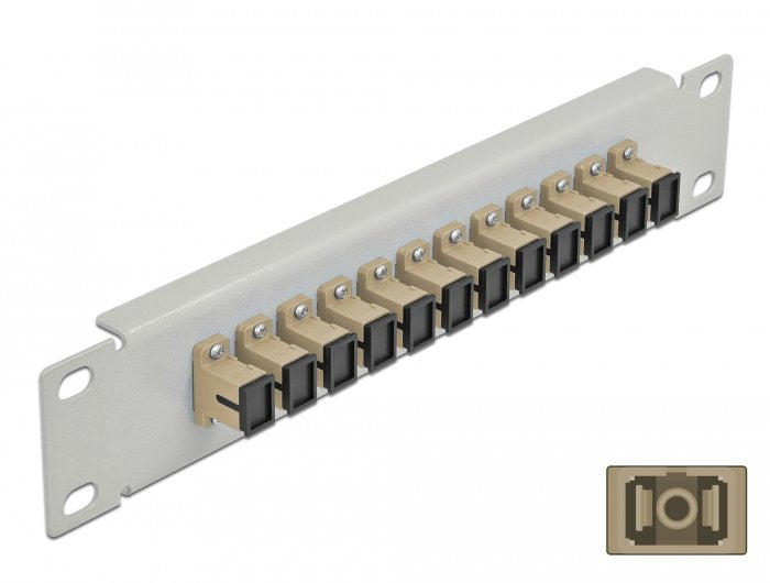 Delock 10 Lwl Patchpanel 12 Port Sc Simplex Beige 1 He Grau