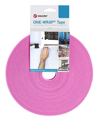 Velcro One Wrap Band 10 Mm Breit, Rosa, 25 M