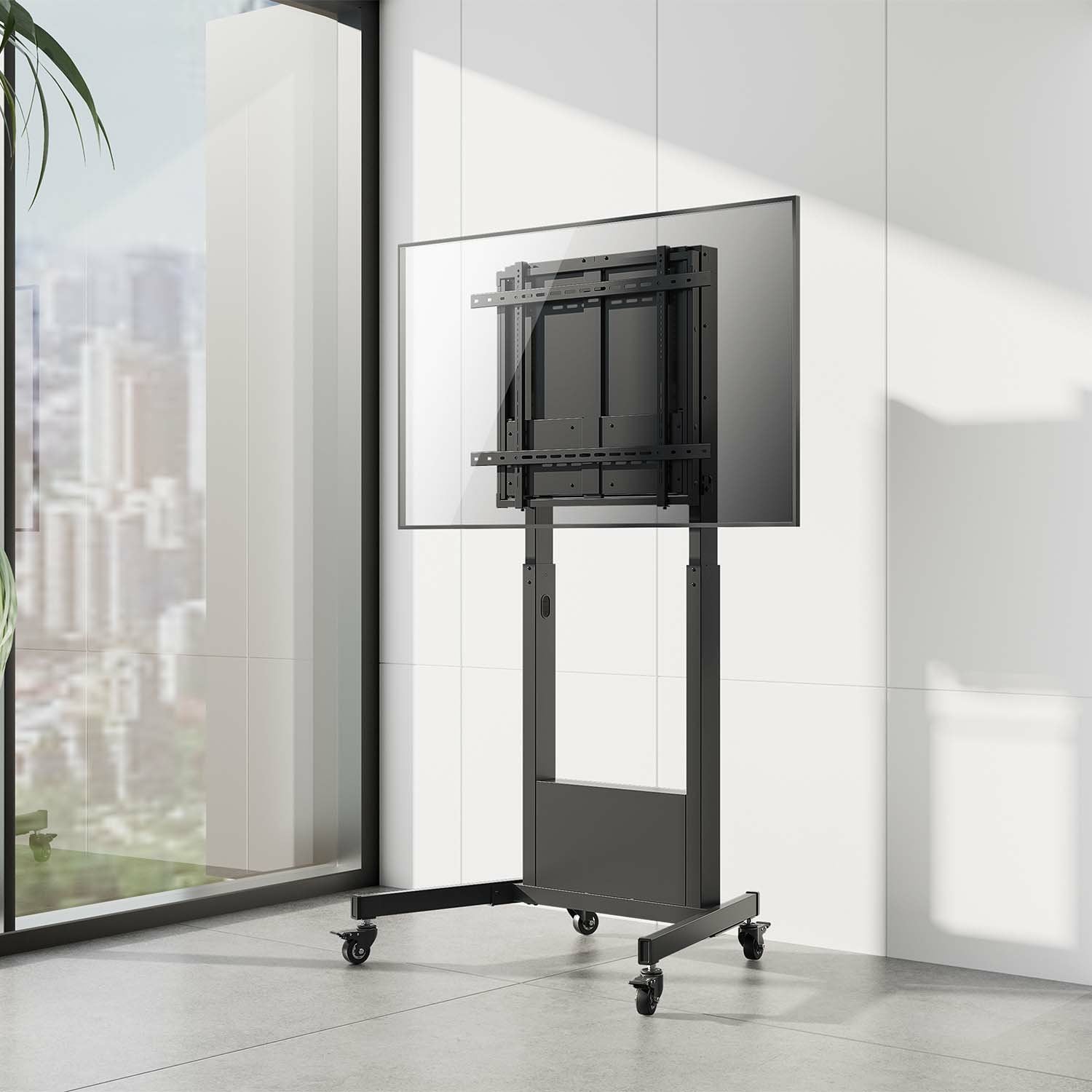 Aisens Soporte Pro Suelo Contrapeso Con Rueda Para Tv 60-90kg De 60-100, Negro