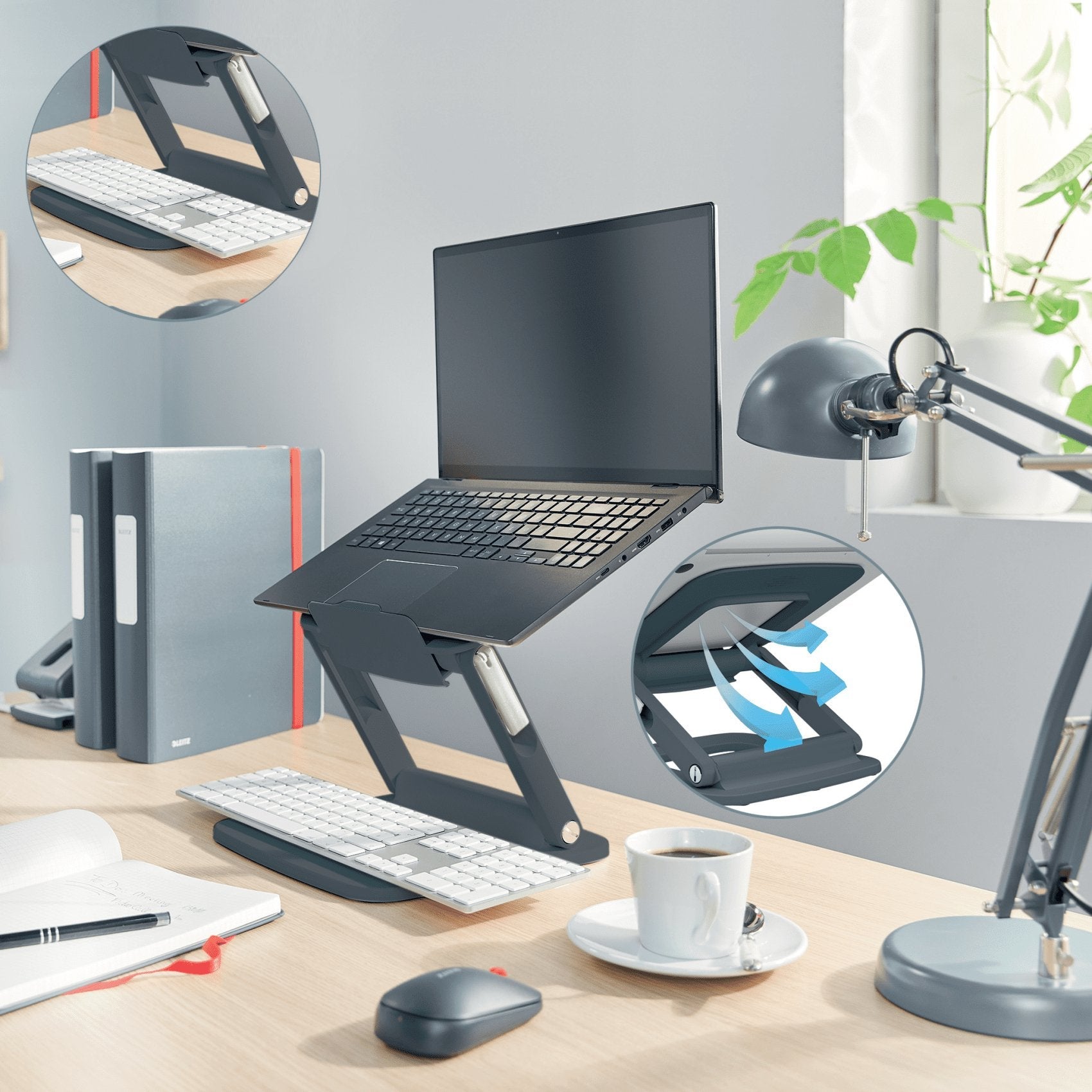 Leitz Ergo Laptopmänder Dunkelgris Aus 80% Recyceltem Kunmmoff