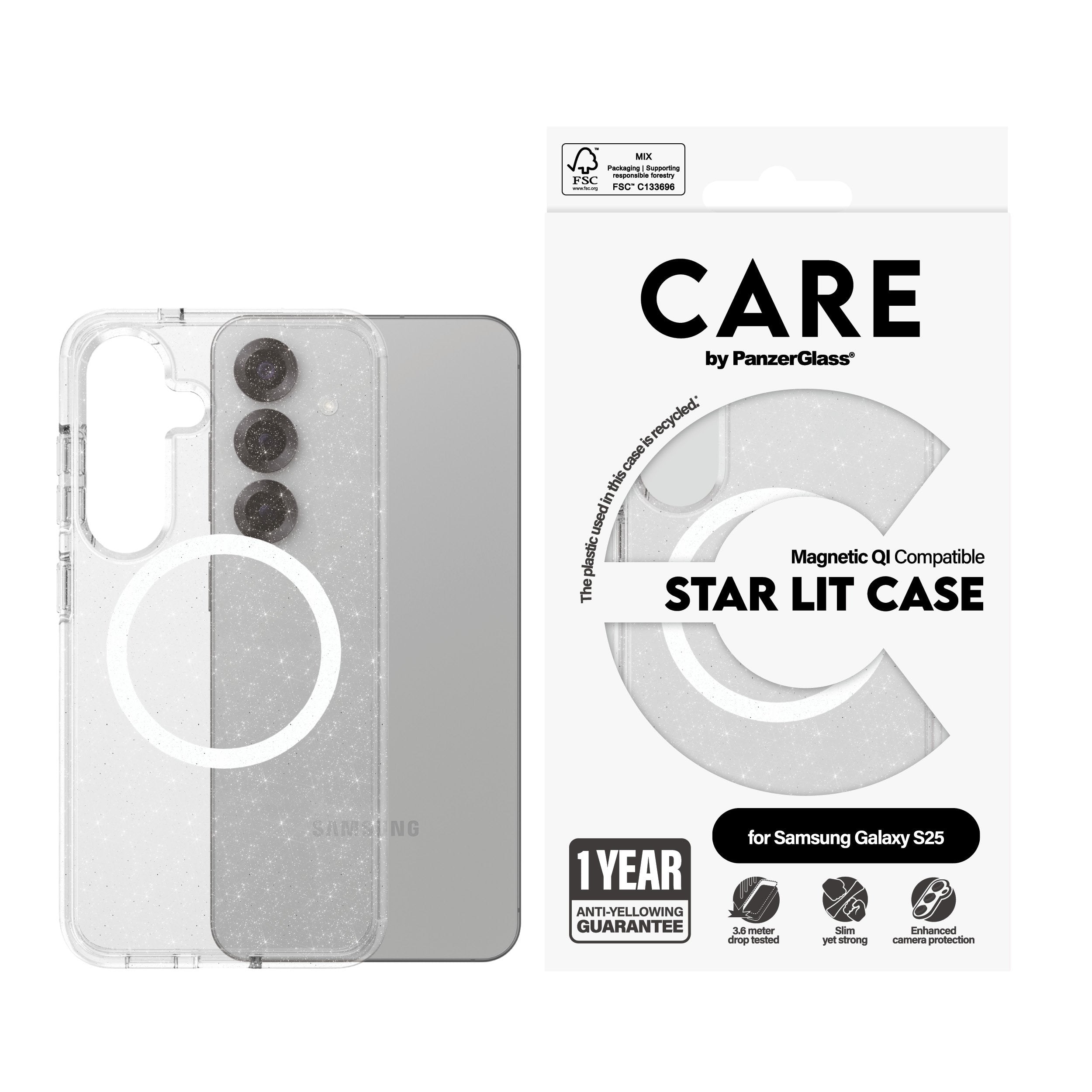 EAN 5715685016813 - PanzerGlass CARE™ by ® Urban Combat Case Star Lit w. White Qi Compatible Samsung Galaxy S25 funda para te imagen 2