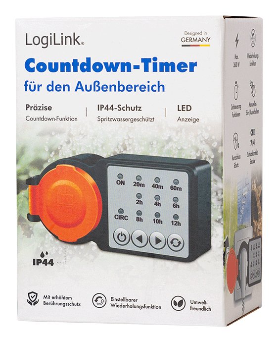 Logilink Et0015 Contador Eléctrico Negro, Naranja Programador Eléctrico Diario/Semanal