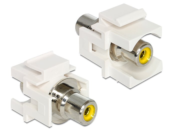 Keystone Modul Cinch Buchse > Cinch Buchse Gelb   Weiss