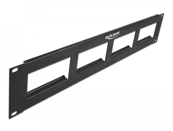 Delock Patchpanel 19" 2he Mit4x 90,5x45,2mm Ausschnitt Schwarz