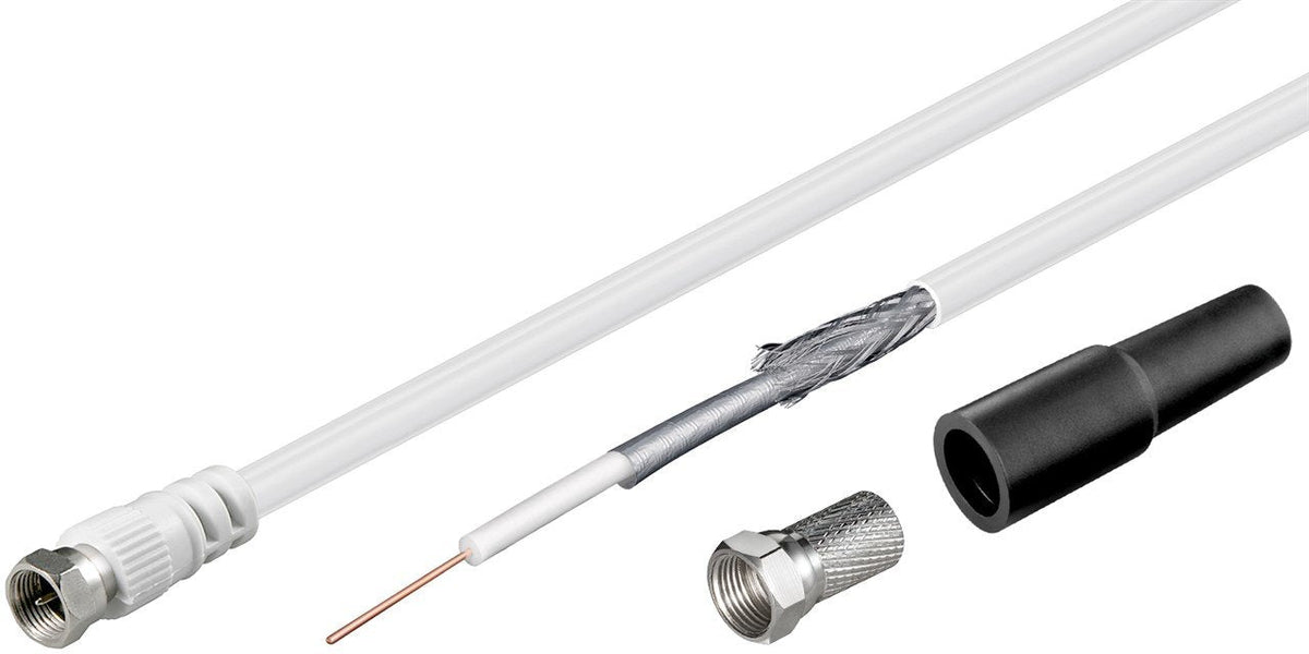 100 Db Coax Antenna Cable Kit, 20 M - 2 X Shielded Lnb Conne