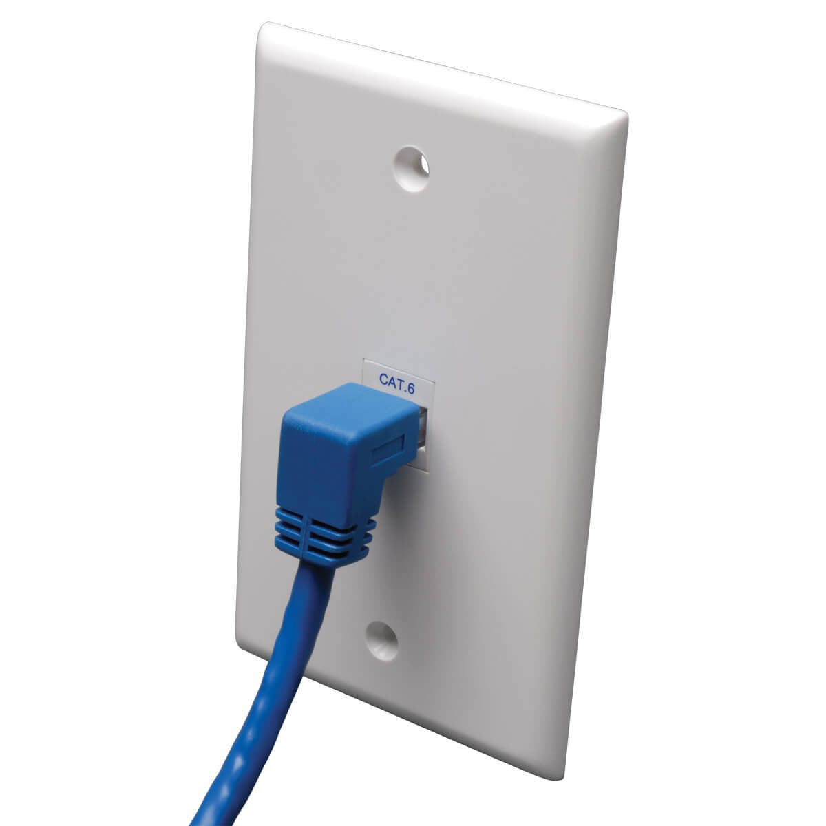 Eaton Tripp Lite   Down-Angle Cat6 Gigabit Molded Utp Ethernet Cable (Rj45 Right-Angle Down M To Rj45 M), Blue, 3 Ft. (0.91 M)