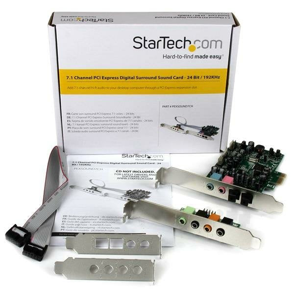 Startech Tarjeta De Sonido Pci Express Sonido Envolvente 7.1 Canales 24bit 192 Khz Pexsound7ch