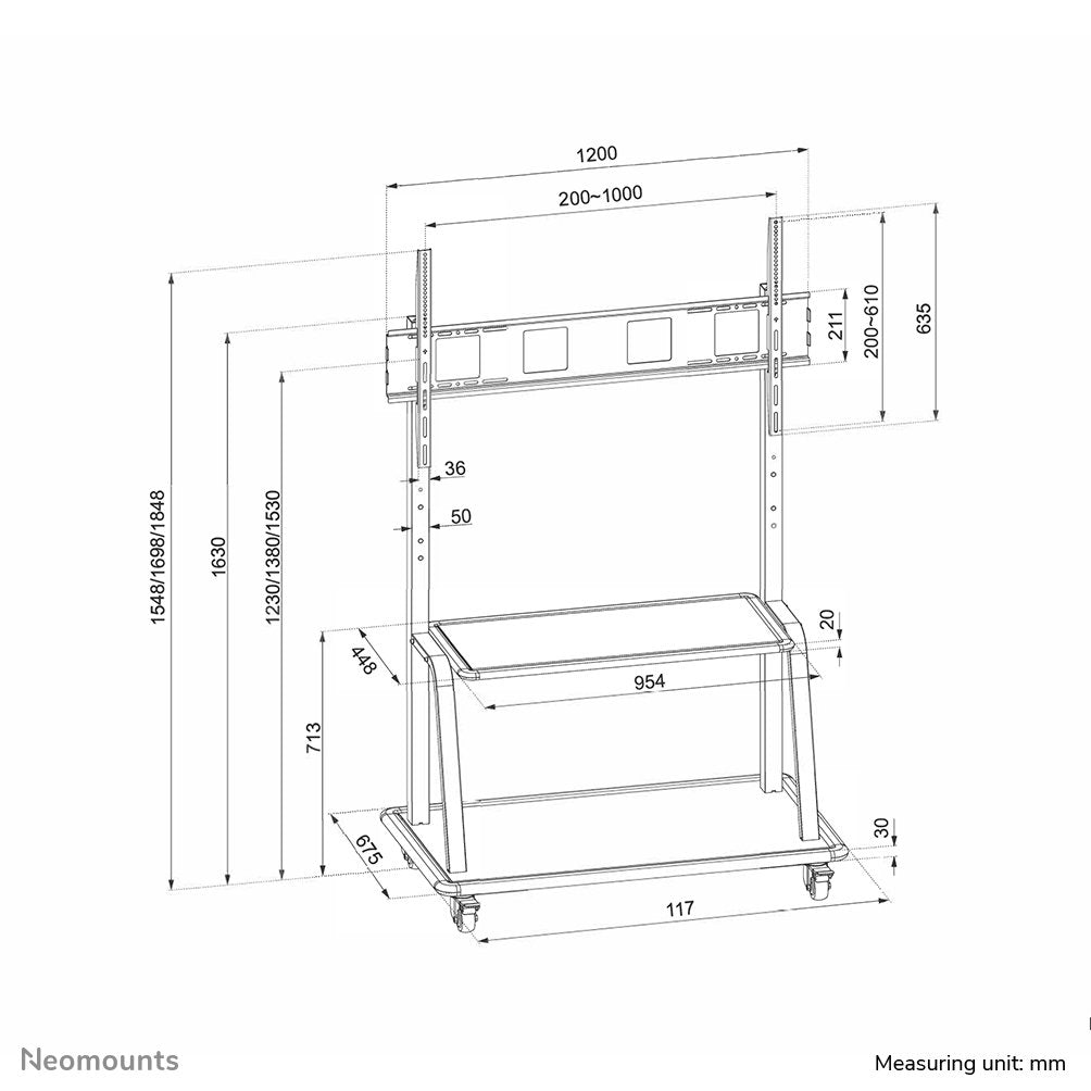 EAN 8717371447427 - Neomounts NS-M4000BLACK soporte para pantalla de señalización 2,67 m (105") Negro imagen 13