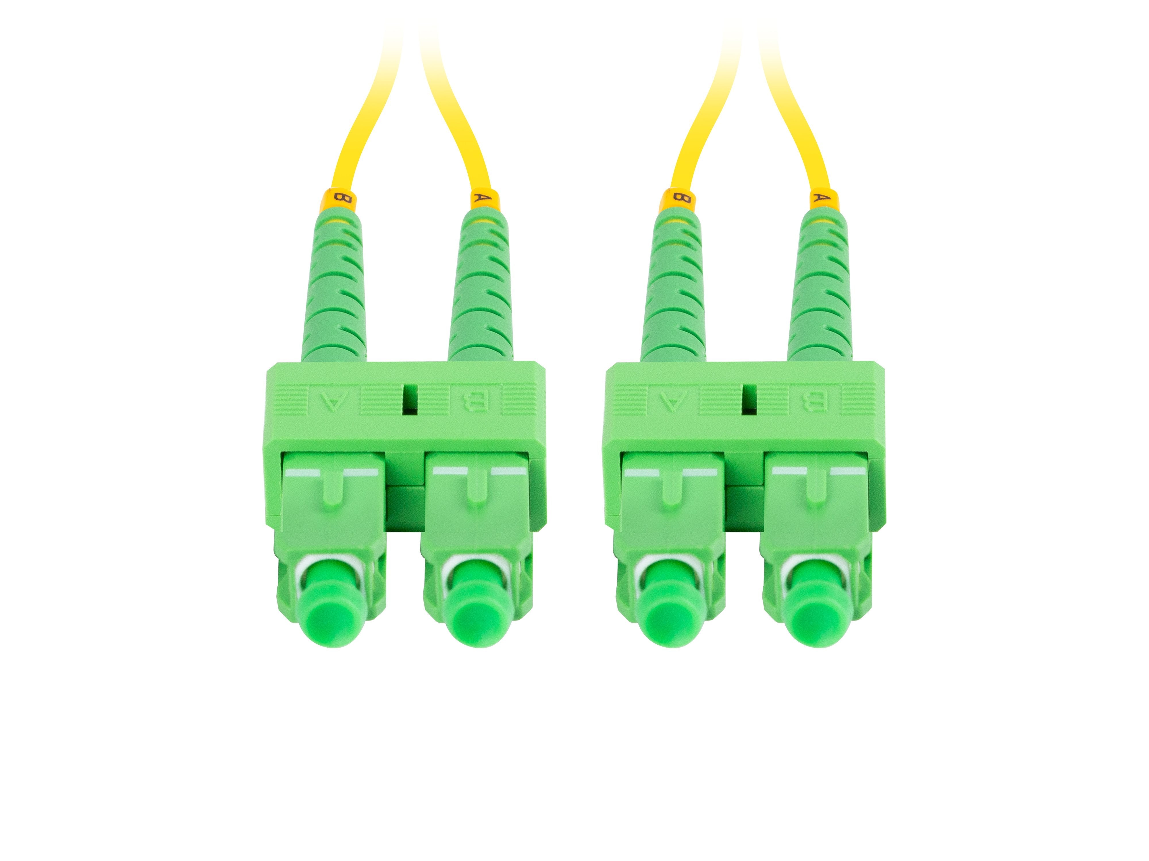 Cable Fibra Óptica 2m Lanberg Mono Sc/Apc-Sc/Apc Duplex G657a1 Lszh Amarillo