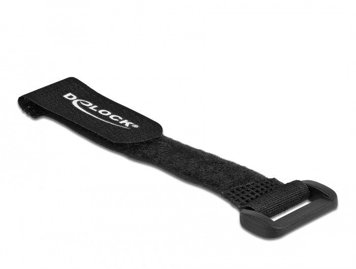 Delock Klett-Cablebinder Mit Schlaufe L 150 X B 20 Mm Schwarz 5 Stück