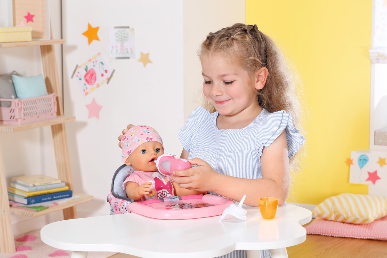 Zapf Creation Baby Born® Biberón Y Cuchara Interactivos 43cm, Accesorios Para Muñecas Con Dos Accesorios Y Efecto De Sonido 832493