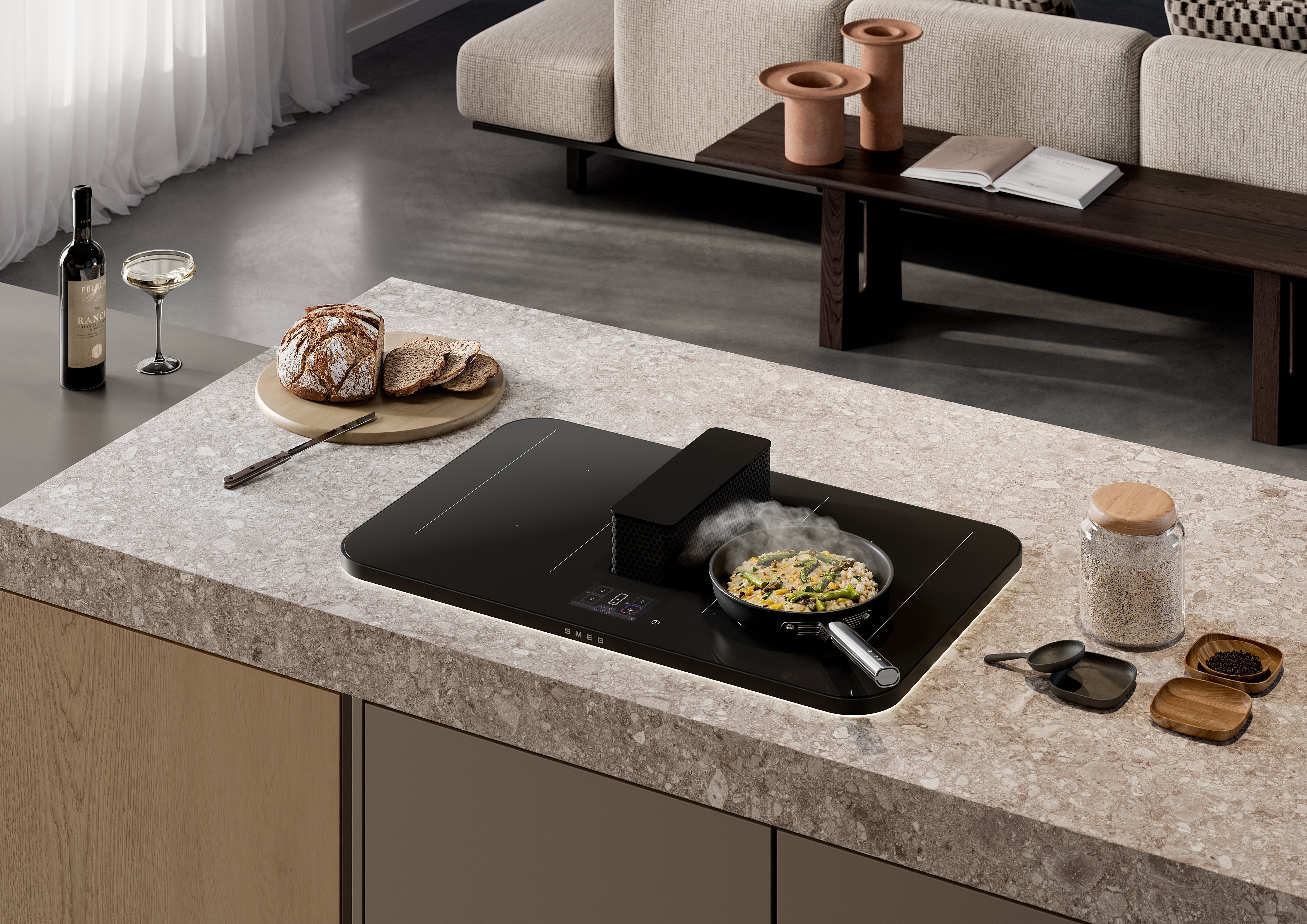 Smeg Fpf2002blm Bratpfanne, 20 Cm, Keramik, Edelstahlgriff, Mattschwarz