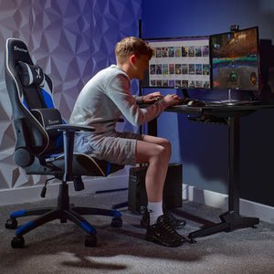 EAN 94338512465 - X Rocker 5124601 silla para videojuegos Butaca para jugar Asiento acolchado tapizado Negro, Azul imagen 3