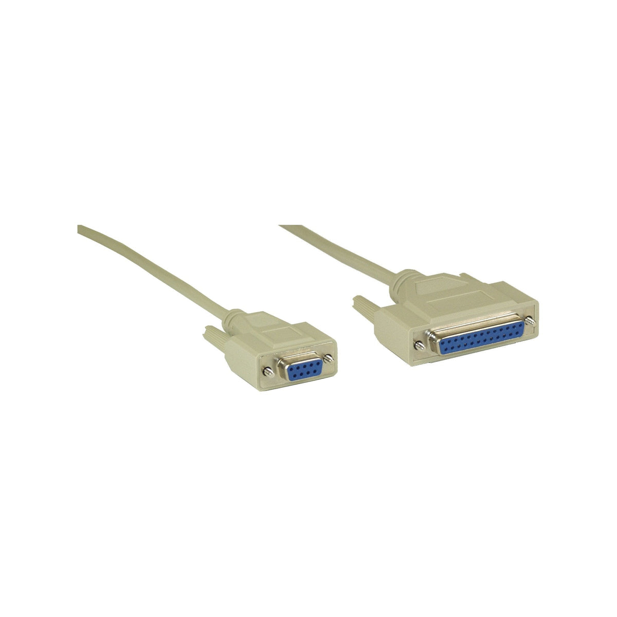 Cable Null Modem Inline Db9 Hembra A Db25 Hembra Gris 2m